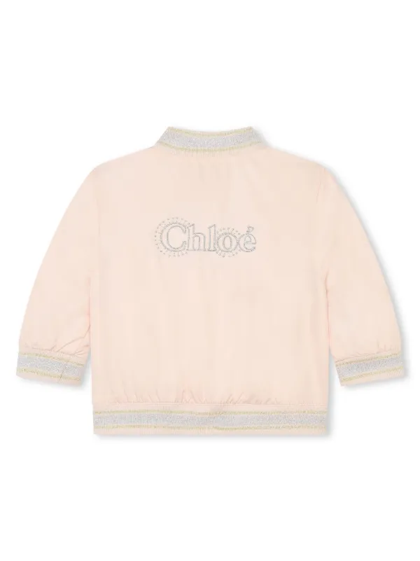 Chloé Kids glitter-detail Bomber Jacket | Pink | FARFETCH TR