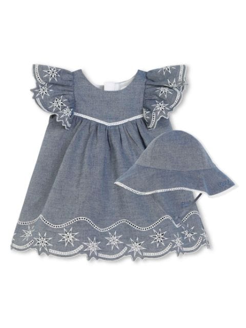 Chloé Kids floral-embroidered organic cotton dress set