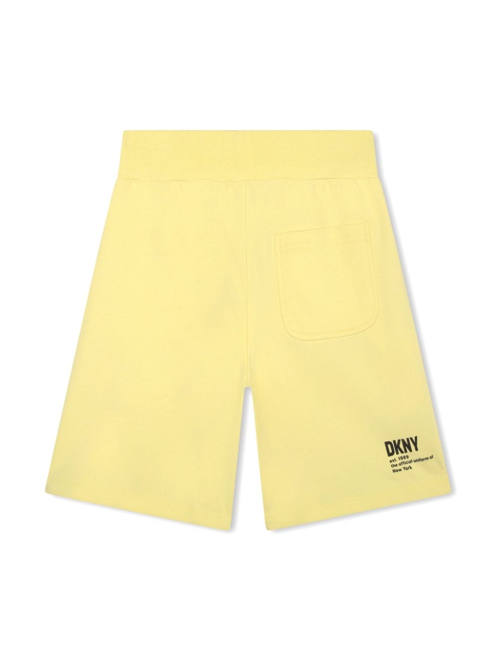 Shop Dkny Logo-print Cotton Shorts In Yellow