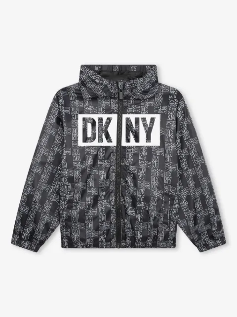 Dkny Kids logo-print hooded jacket