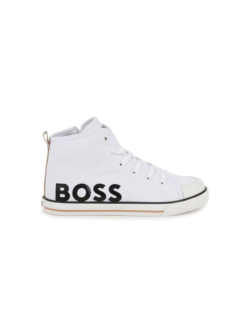 Shop Bosswear Logo-print High-top Sneakers In White
