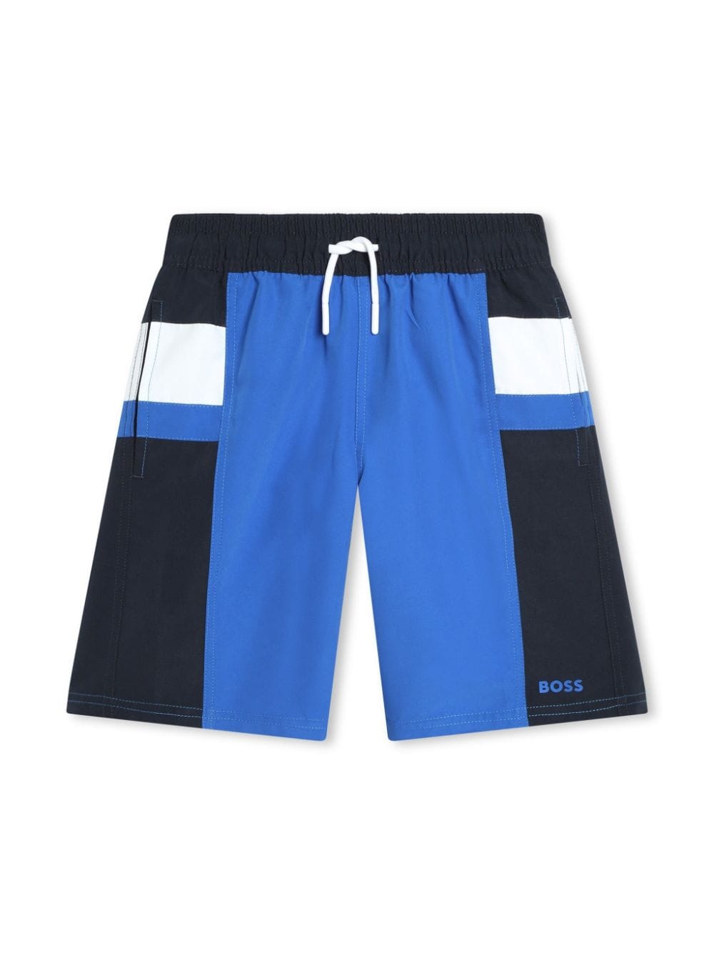 boss kidswear short de bain à design colour block - bleu