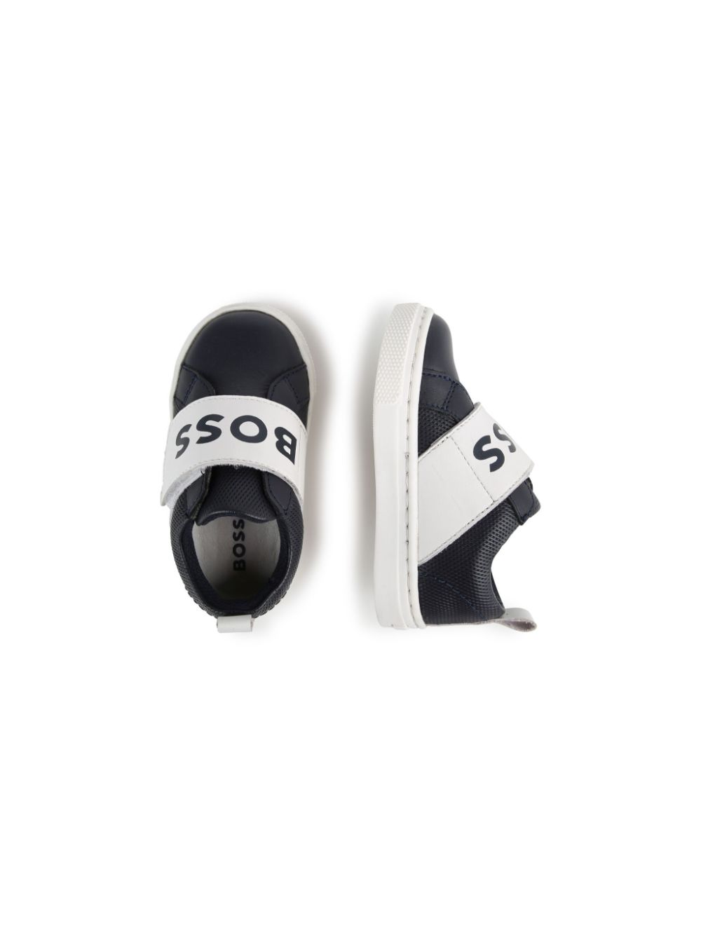 BOSS Kidswear logo-print two-tone panelled sneakers Blue