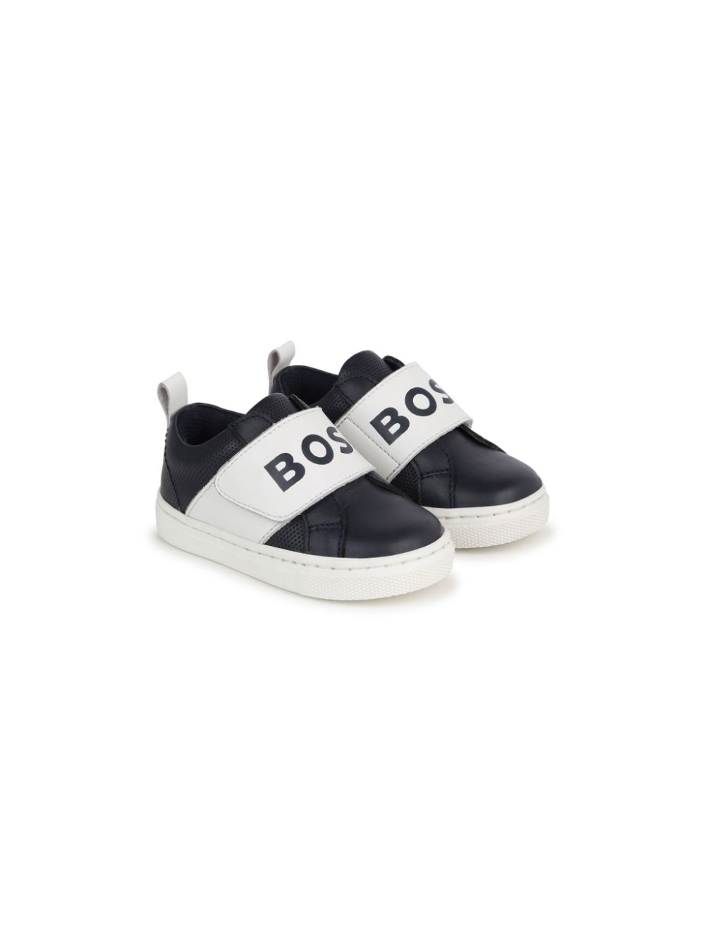 BOSS Kidswear logo-print two-tone panelled sneakers Blue