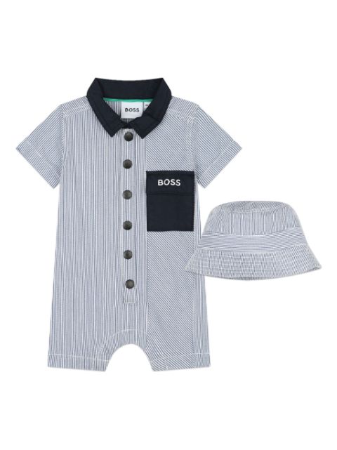 BOSS Kidswear set de gorro y mameluco con motivo de rayas