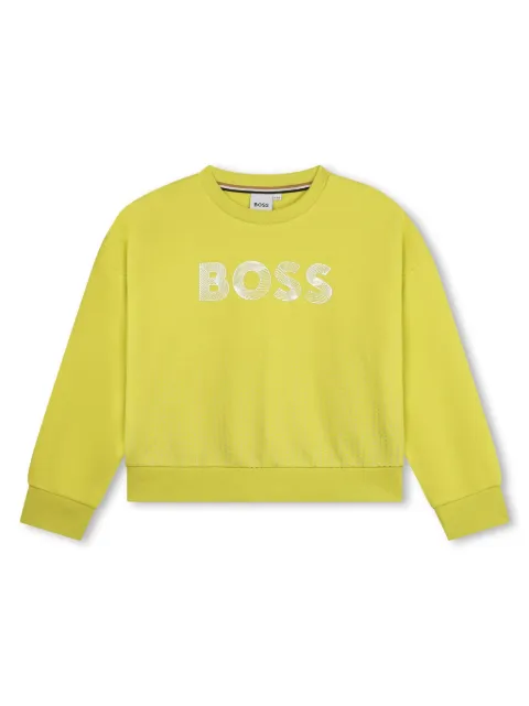 BOSS Kidswear logo-embossed jersey sweatshirt