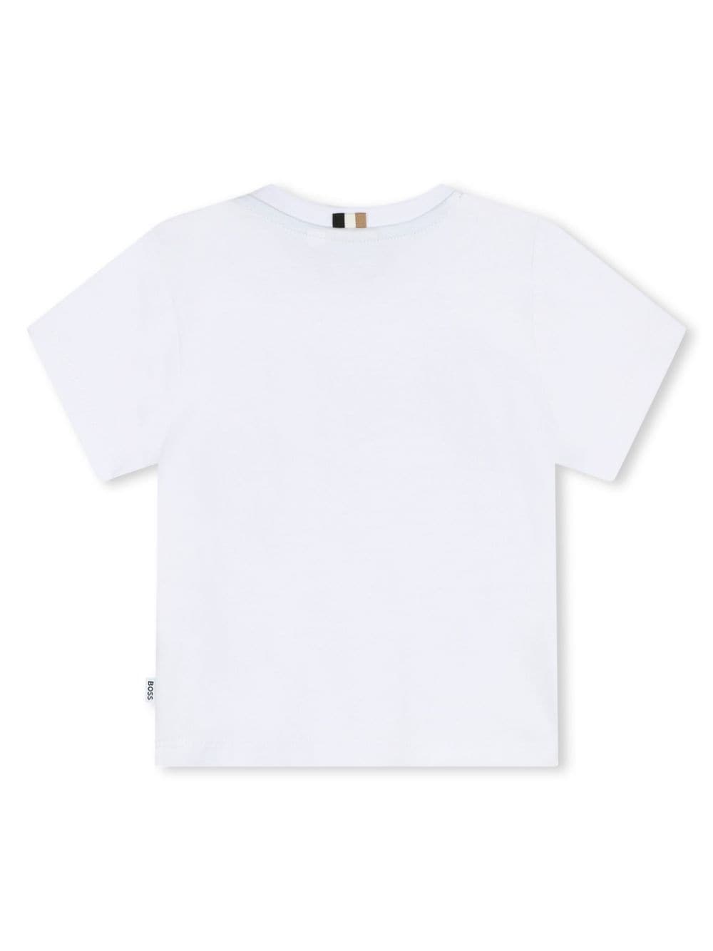 BOSS Kidswear Katoenen T-shirt met logoprint Wit