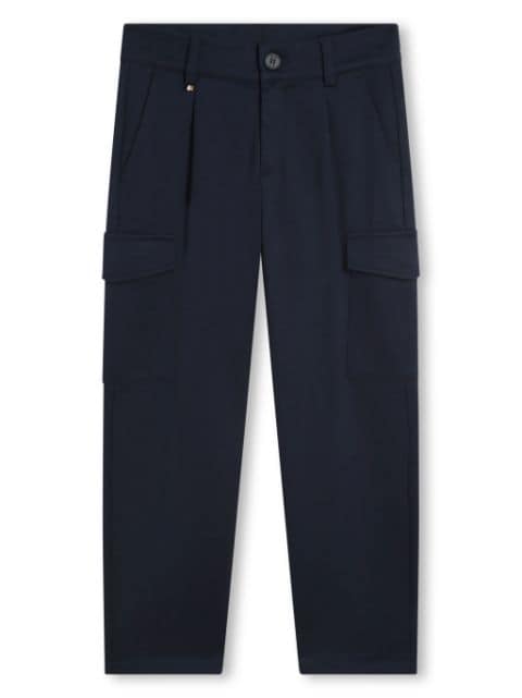 BOSS Kidswear pleat-detail cargo trousers