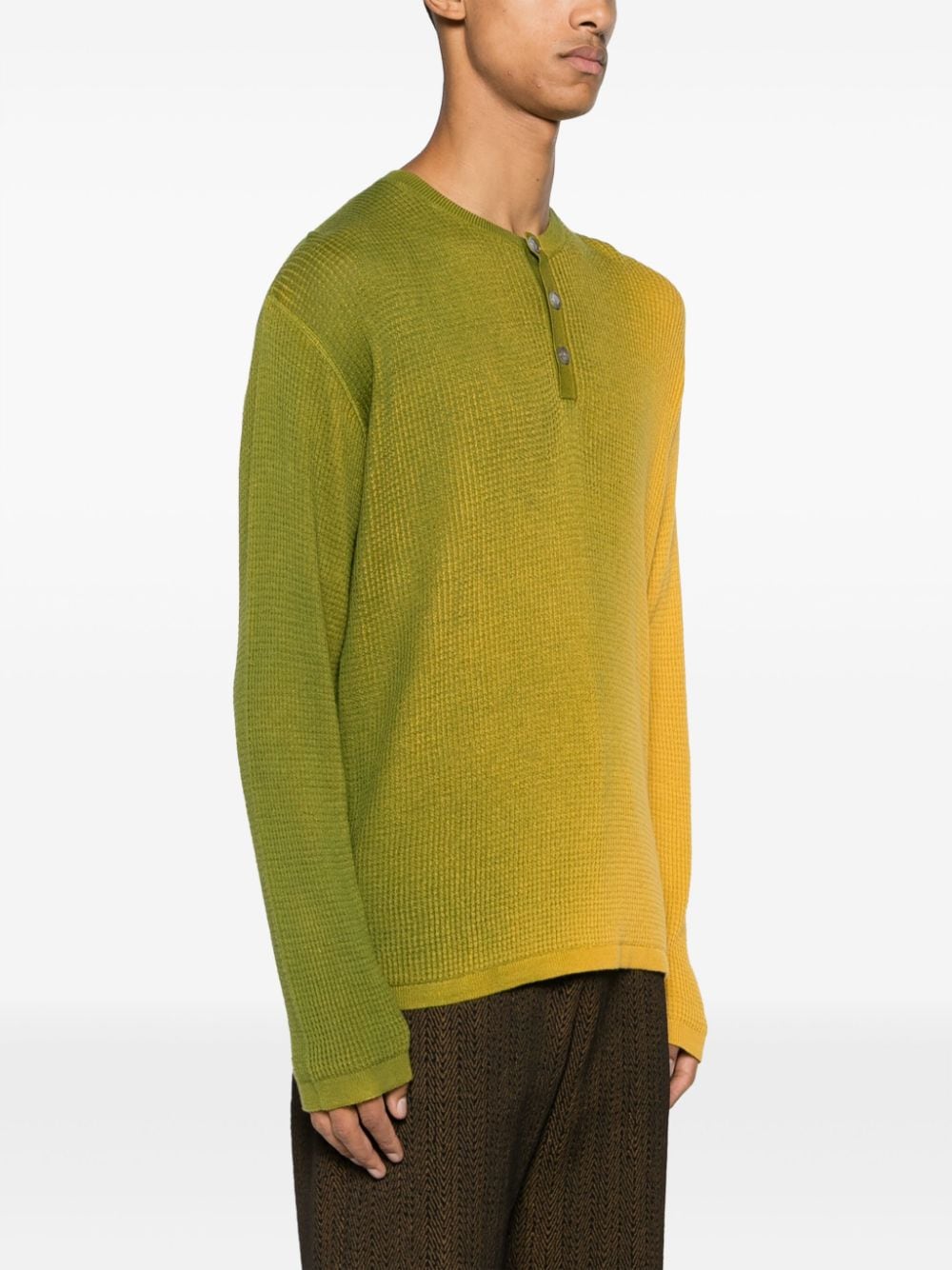 Shop Zegna X The Elder Statesman Ombré Waffle-knit Jumper In Gelb