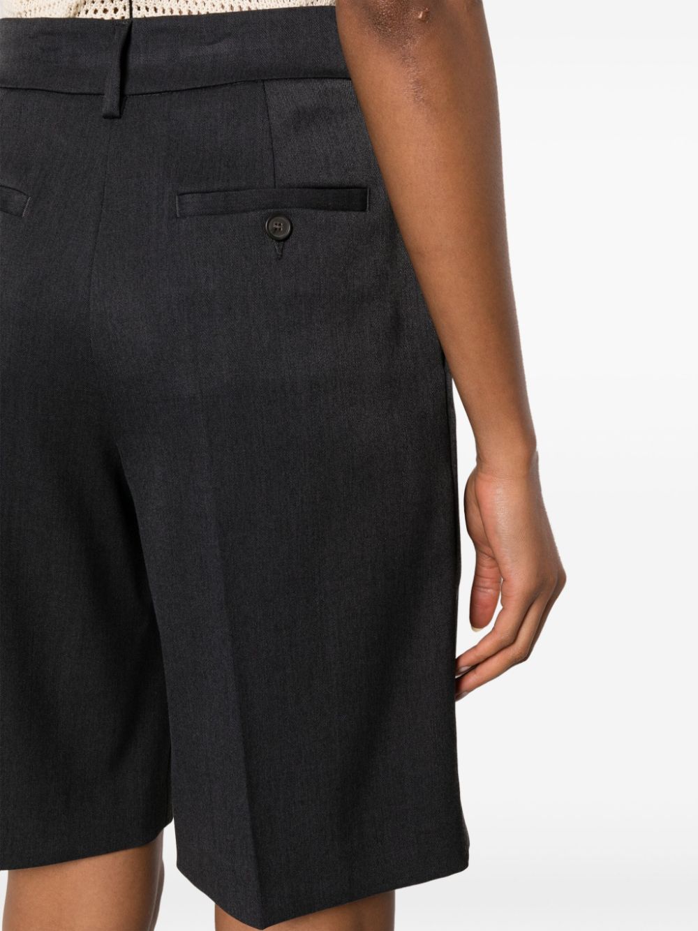 Shop Erika Cavallini Pleated Tailored Shorts In Grey
