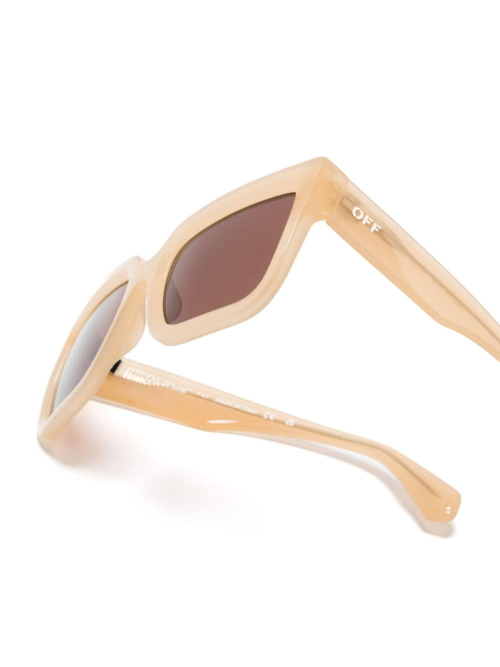 Off-White Firenze zonnebril met vierkant montuur Beige