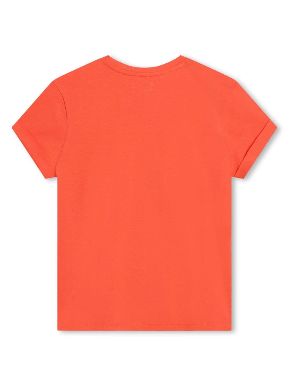 Shop Sonia Rykiel Enfant Logo-embellished Cotton T-shirt In Orange