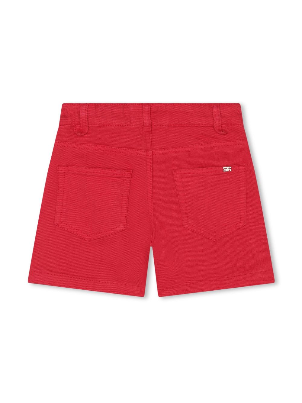 Shop Sonia Rykiel Enfant Logo-plaque Denim Shorts In Red
