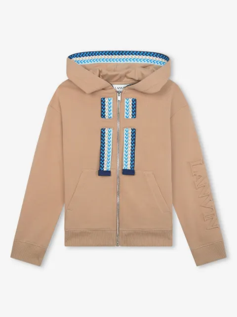 Lanvin Enfant chevron-appliqué cotton cardigan