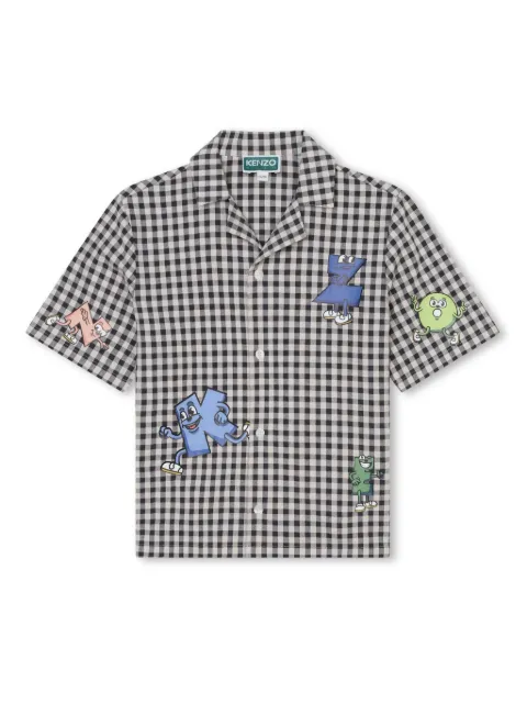 Kenzo Kids logo-print check shirt