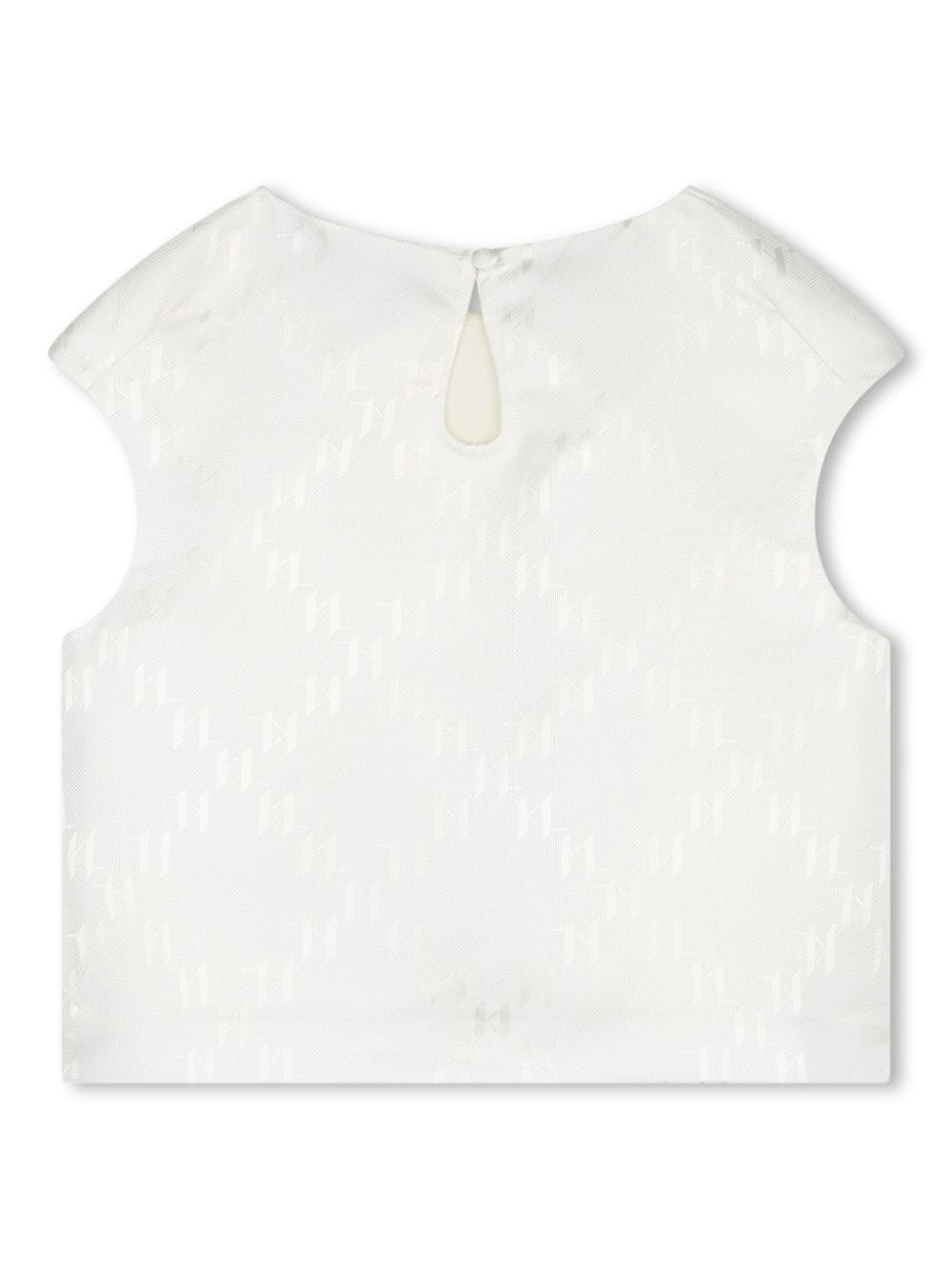 Shop Karl Lagerfeld Monogram-pattern Sleeveless Top In White