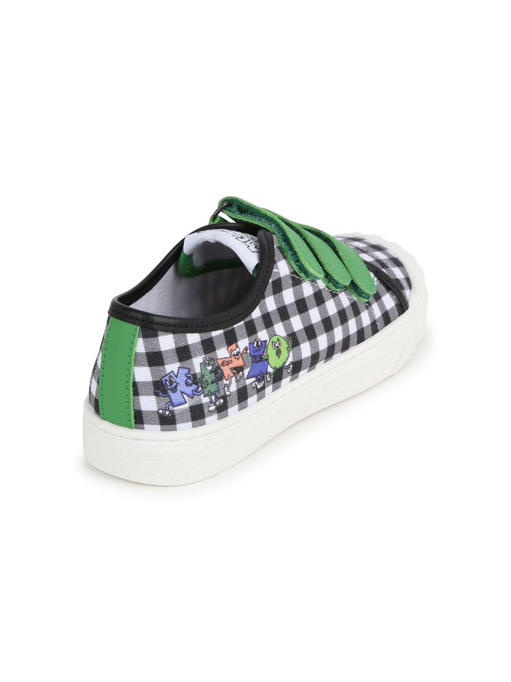 Kenzo Kids check-pattern touch-strap sneakers White