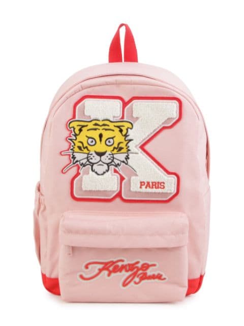 Kenzo Kids logo-patch colour-block backpack