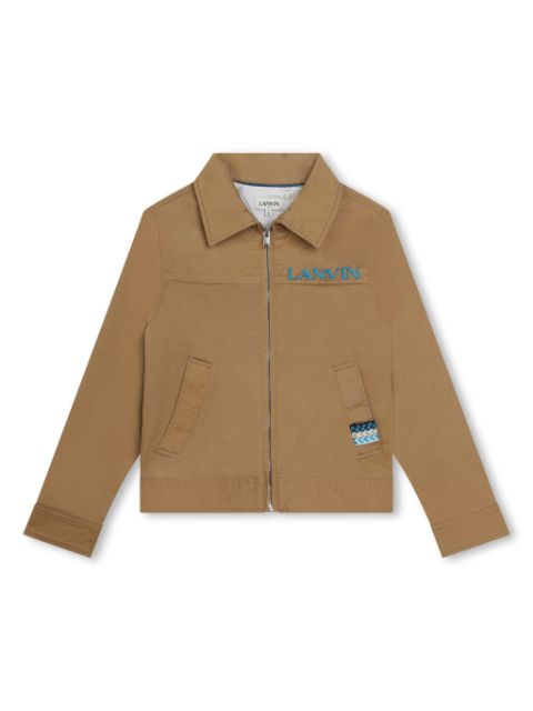 Lanvin Enfant logo-embroidered zip-up jacket