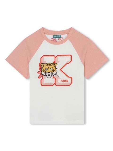 Kenzo Kids Tiger Head-motif organic cotton T-shirt