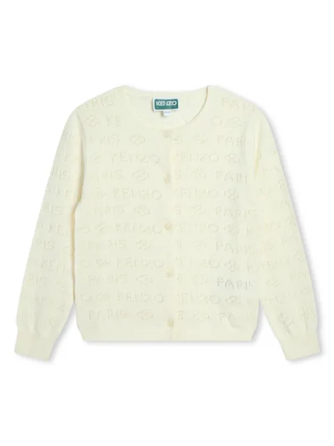 Kenzo Kids pointelle-knit cotton cardigan