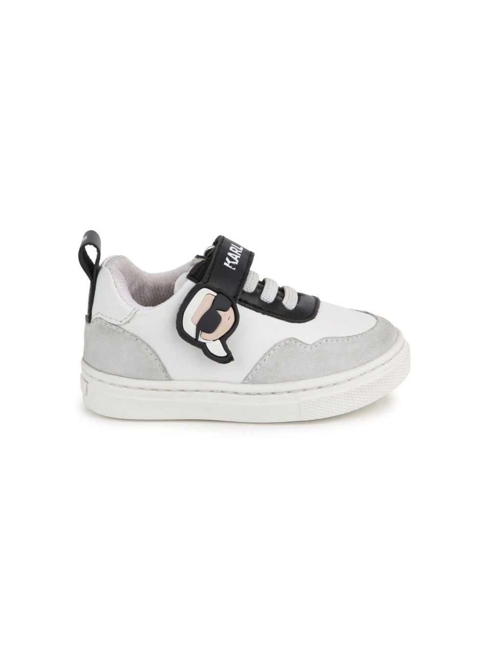 Karl Lagerfeld Kids Leren sneakers met logoprint - Beige