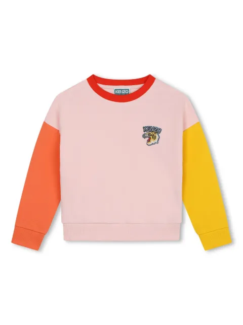 Kenzo Kids سويت شيرت قطن بتطريز 'فارسيتي تايغر'