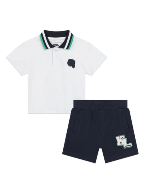 Karl Lagerfeld Kids Ikonik Karl-print organic cotton shorts set