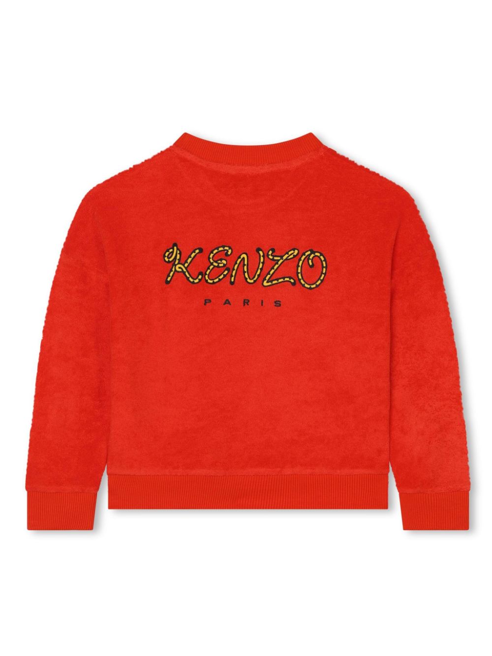 Shop Kenzo Tiger-embroidered Terry-cloth Sweatshirt In Red