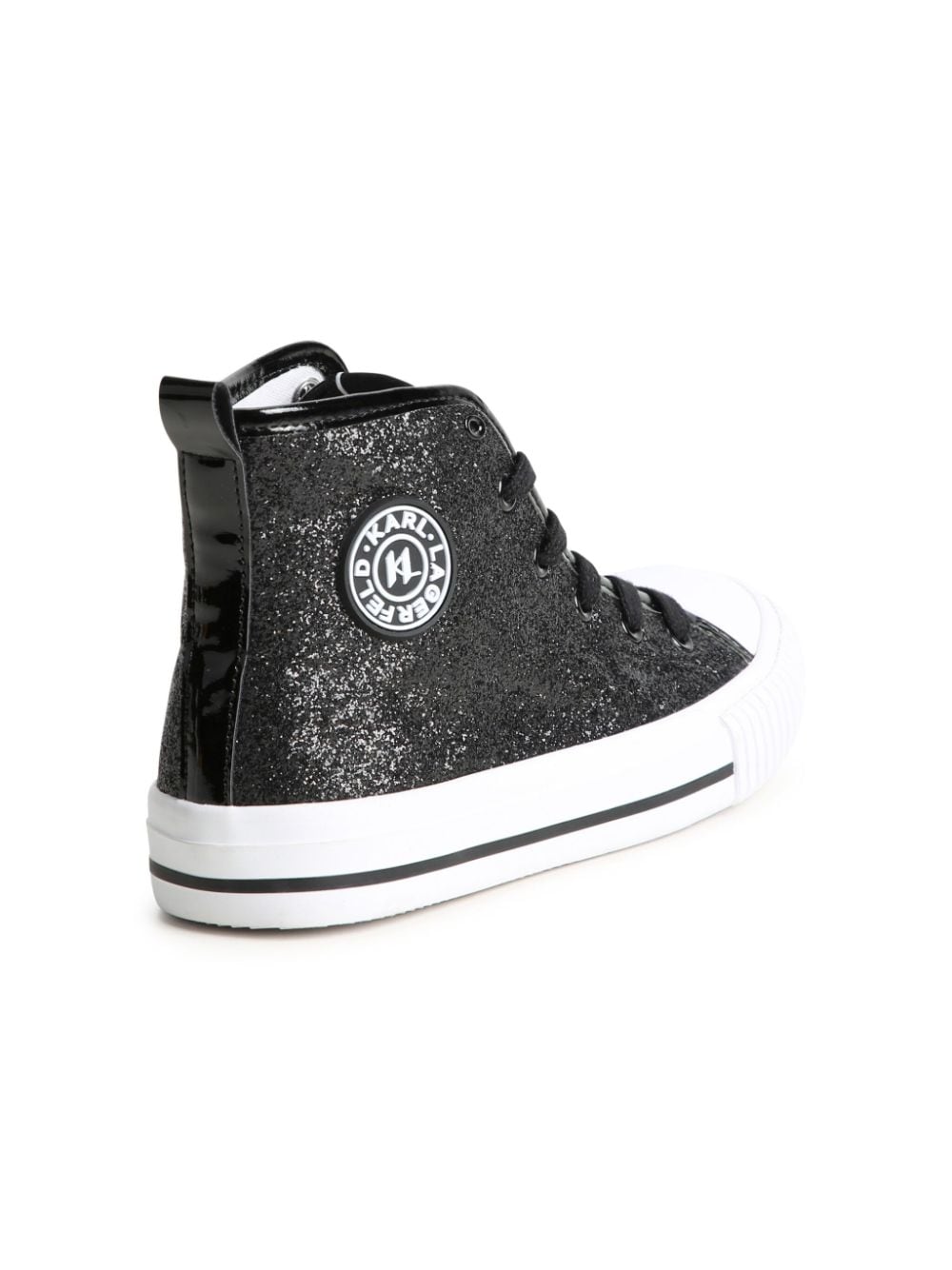 Shop Karl Lagerfeld Glitter-detail High-top Sneakers In Black