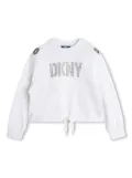 Dkny Kids eyelet-logo cotton sweatshirt - White