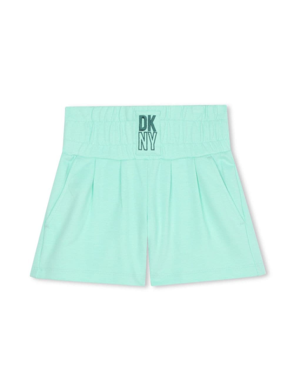 Shop Dkny Logo-print Cotton Shorts In Green