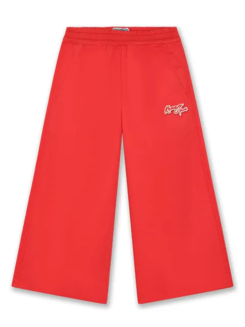 Kenzo Kids Calça wide leg com aplicação de logo