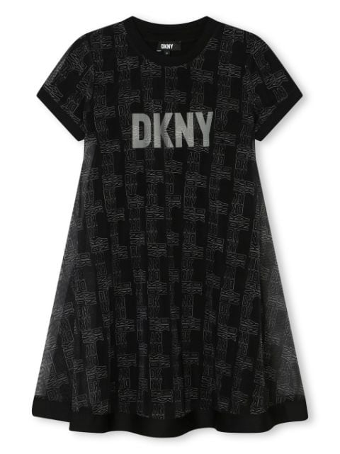 Dkny Kids Gelaagde jurk met logoprint