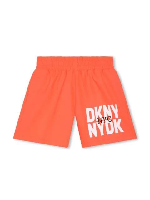 Dkny Kids shorts de playa con logo estampado