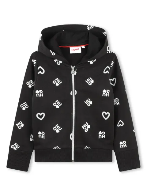 HUGO KIDS logo-print hoodie 