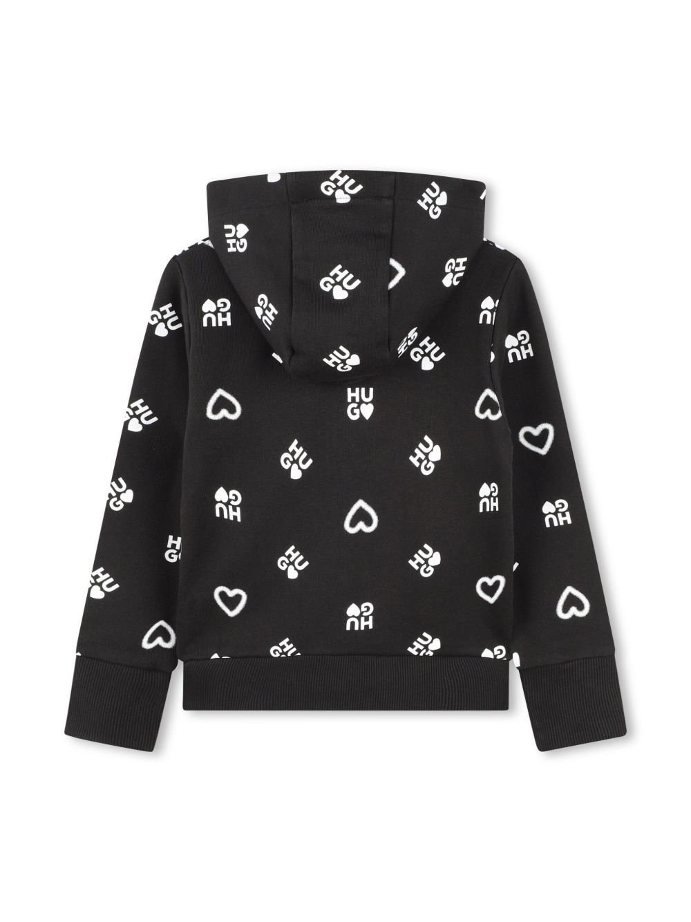 HUGO KIDS Hoodie met logoprint - Zwart