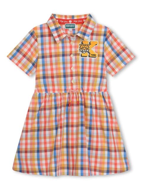 Kenzo Kids gingham-print cotton shirt dress