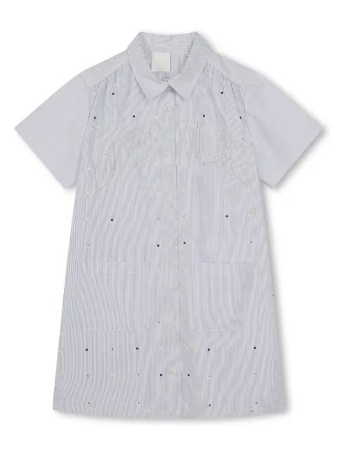 Givenchy Kids logo-embroidered striped shirtdress