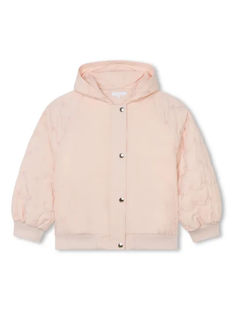 Chloé Kids floral-embroidered quilted jacket