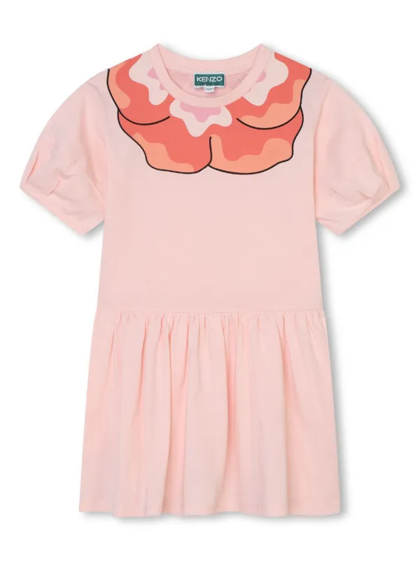 Kenzo Kids floral print Organic Cotton Dress Pink FARFETCH ID