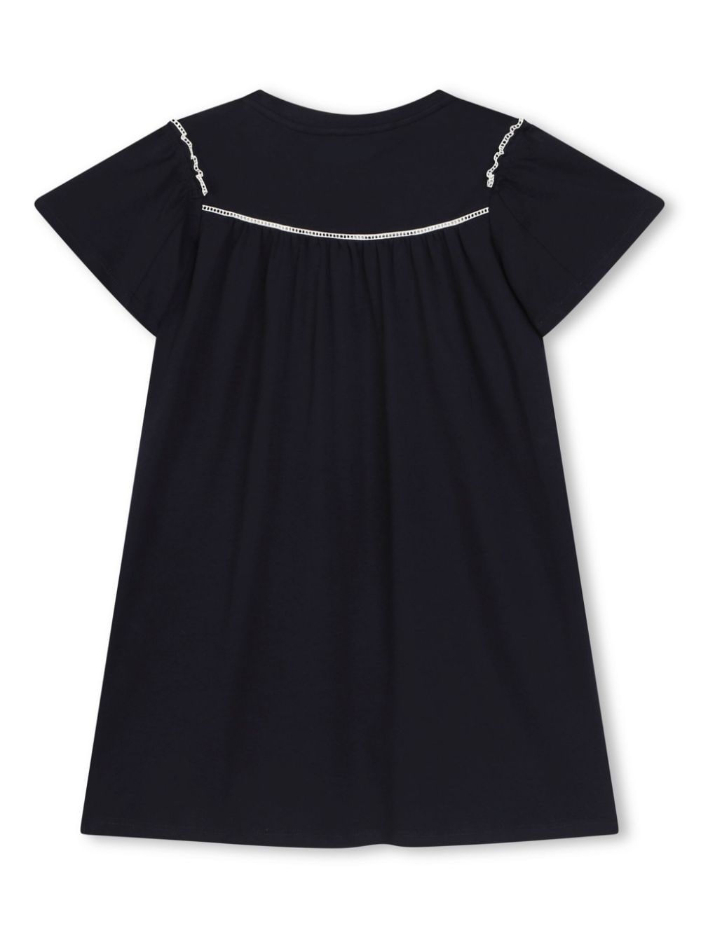 Image 2 of Chloé Kids logo-embroidered eyelet dress