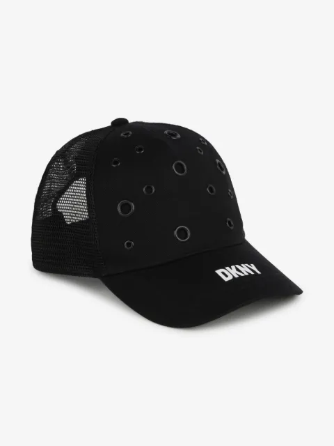 Dkny Kids logo-print eyelet-embellished cotton cap