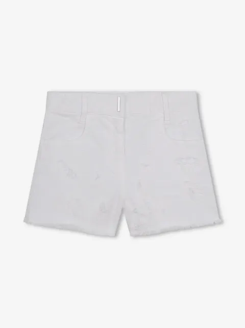 Givenchy Kids short à effet usé