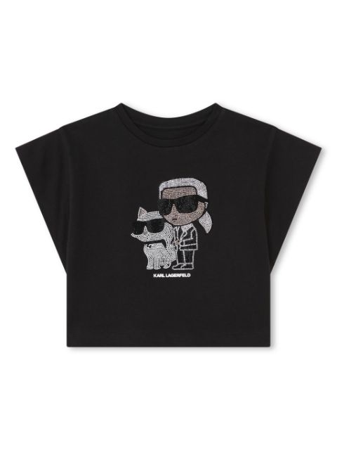 Karl Lagerfeld Kids camiseta Ikonik con apliques 