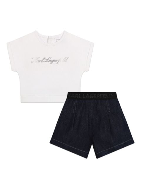Karl Lagerfeld Kids logo-print shorts set