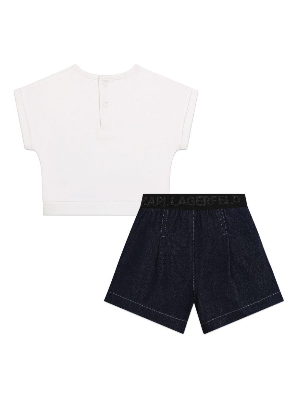 Shop Karl Lagerfeld Logo-print Shorts Set In White