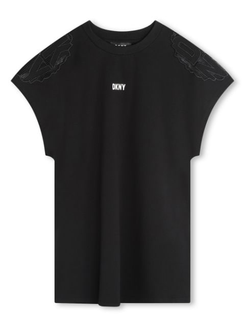 Dkny Kids vestido manga corta con logo bordado