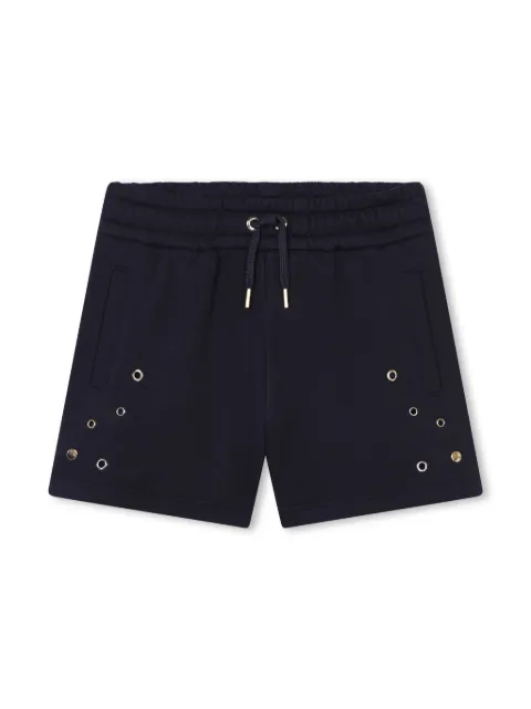 Chloé Kids eyelet-detailing organic cotton shorts 