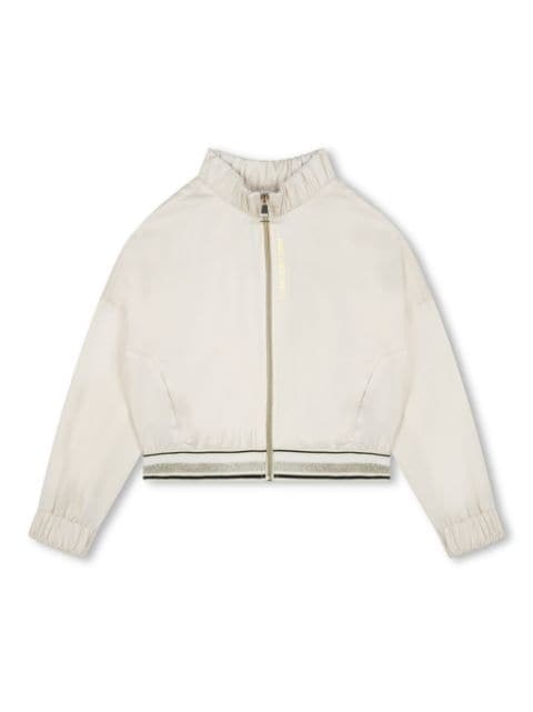 Karl Lagerfeld Kids crystal-embellished zip-up bomber jacket